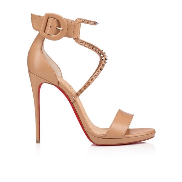 CHRISTIAN LOUBOUTINS |’Choca Lux’ 120mm Platform Leather Sandals in Blush - Picture 2 of 13